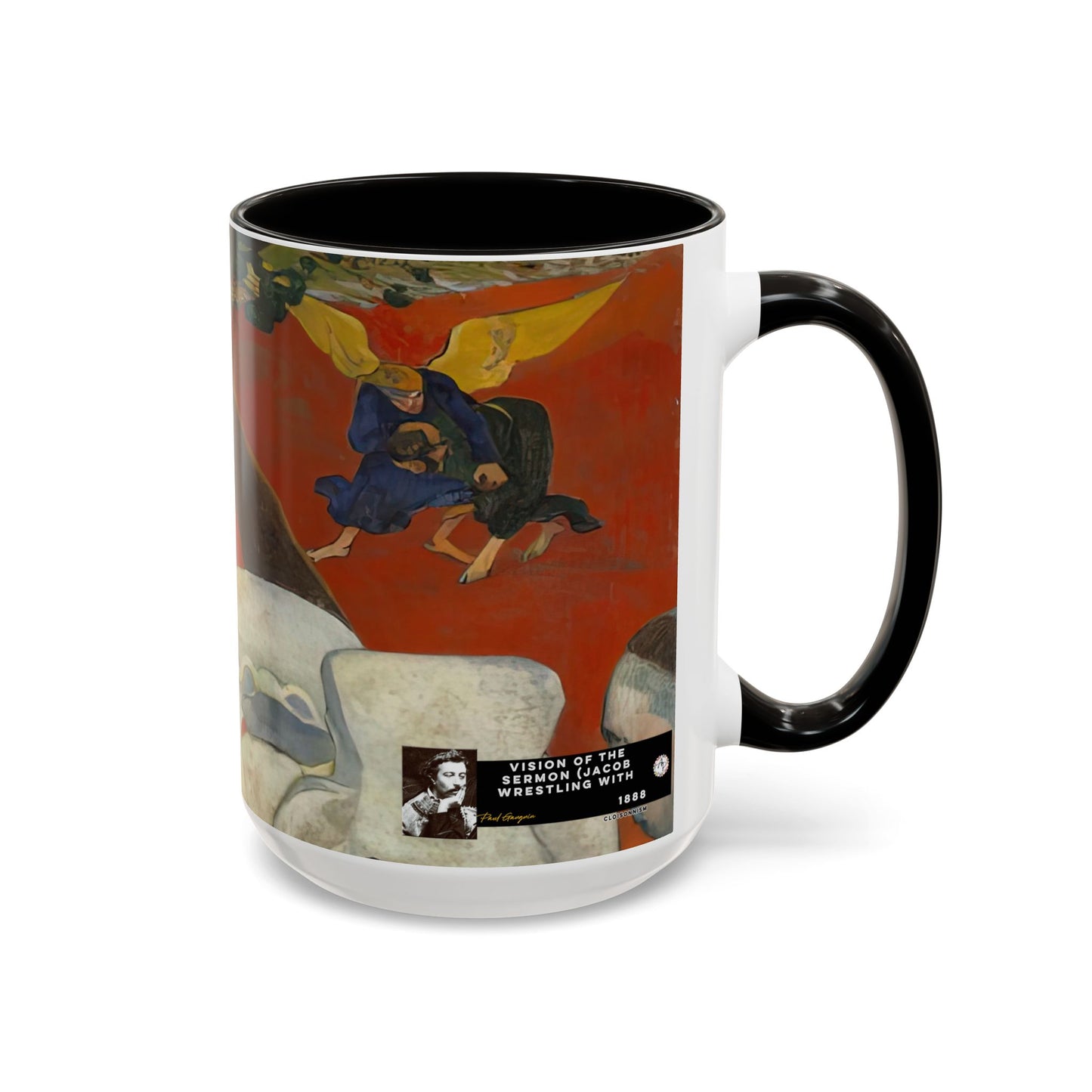 Gauguin, Paul - Vision of the Sermon (Jacob Wrestling with the Angel) (1888) - Colorful Accent Mugs