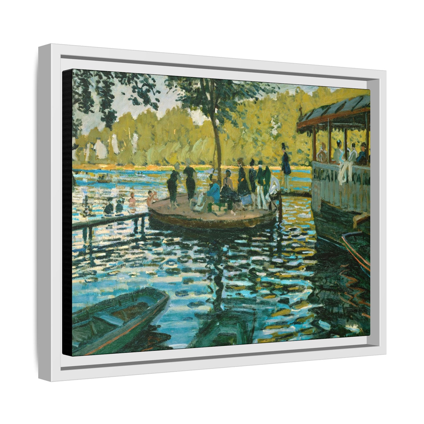 Monet, Claude - La Grenouillere (1869) - Matte Canvas, Framed