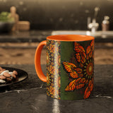 Monarch Butterfly Mandala - Colorful Accent Mugs