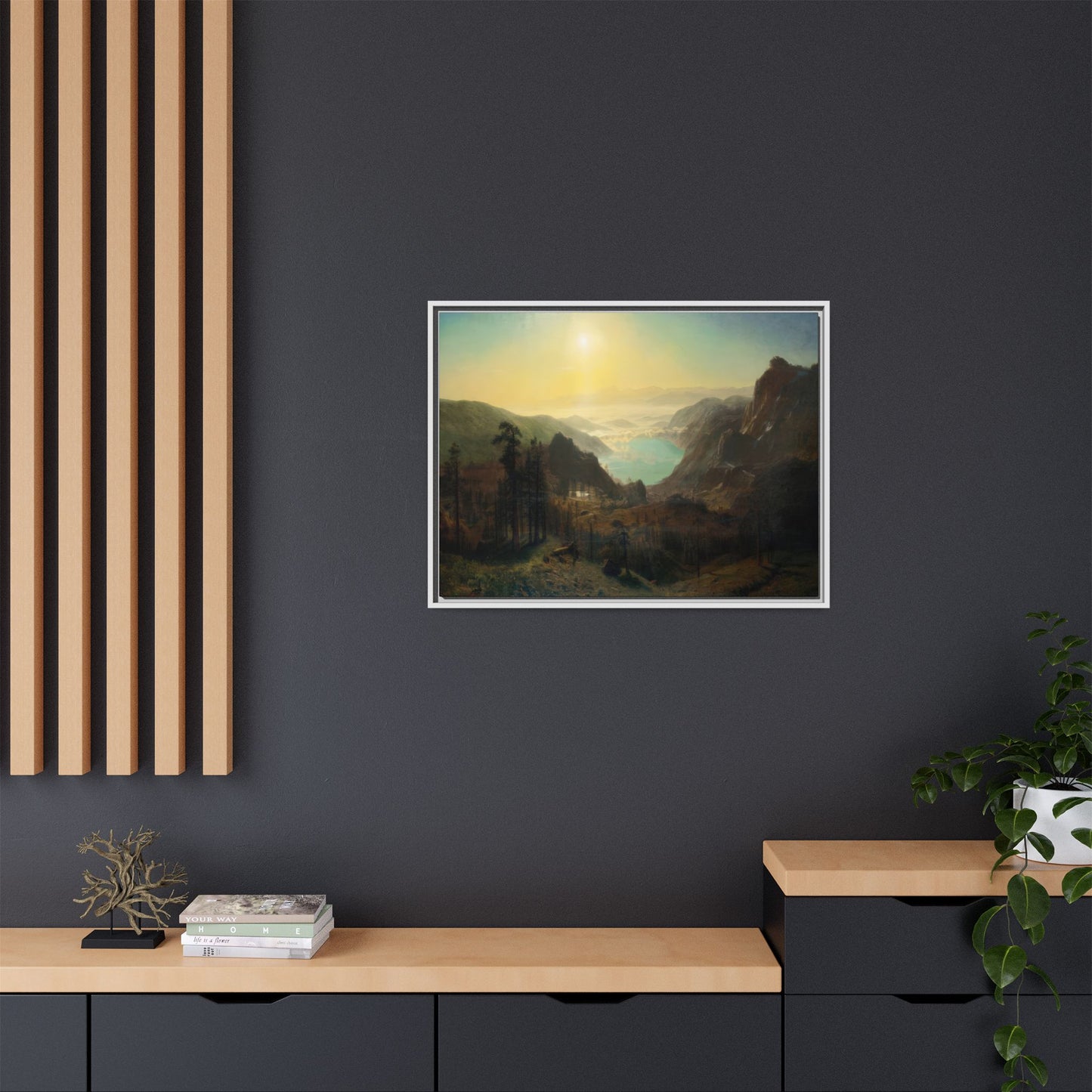 Bierstadt, Albert - Donner Lake from the Summit (1873) - Matte Canvas, Framed
