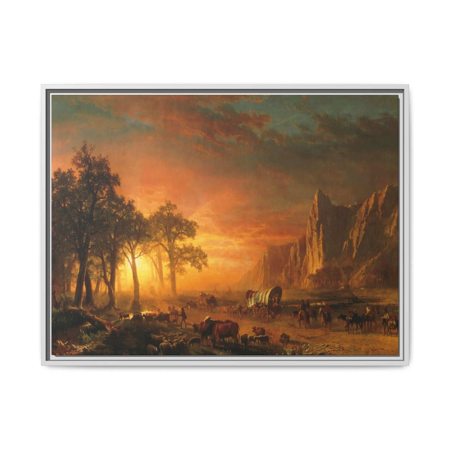 Bierstadt, Albert - Emigrants Crossing the Plains (1867) - Matte Canvas, Framed