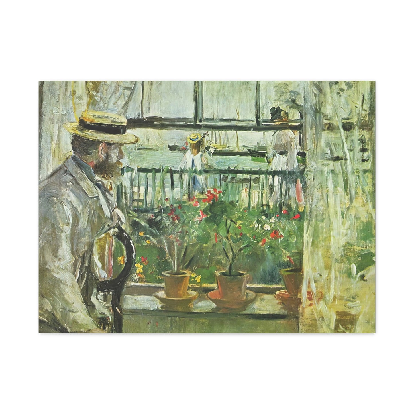 Morisot, Berthe - Eugene Manet on the Isle of Wight (1875) - Canvas Block, unframed