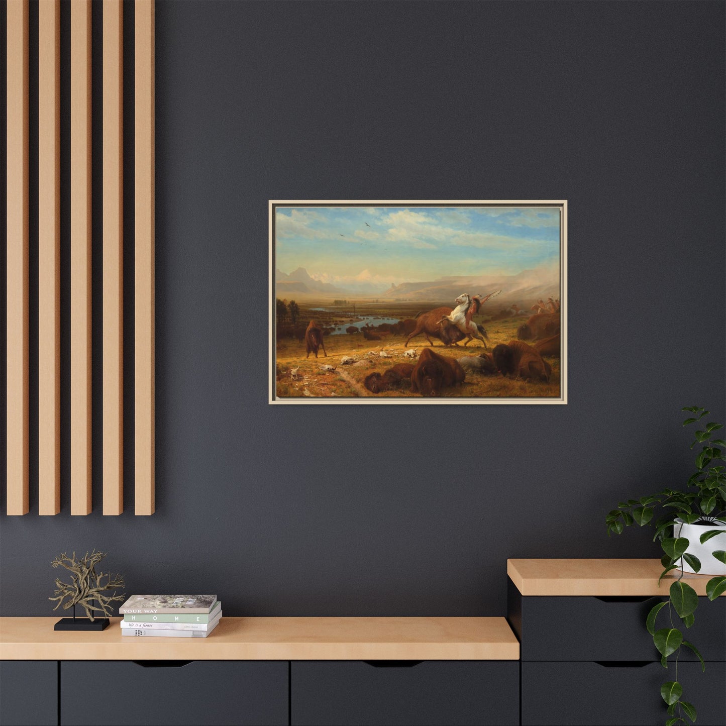 Bierstadt, Albert - The Last of the Buffalo  (1888) - Matte Canvas, Framed