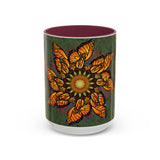 Monarch Butterfly Mandala - Colorful Accent Mugs