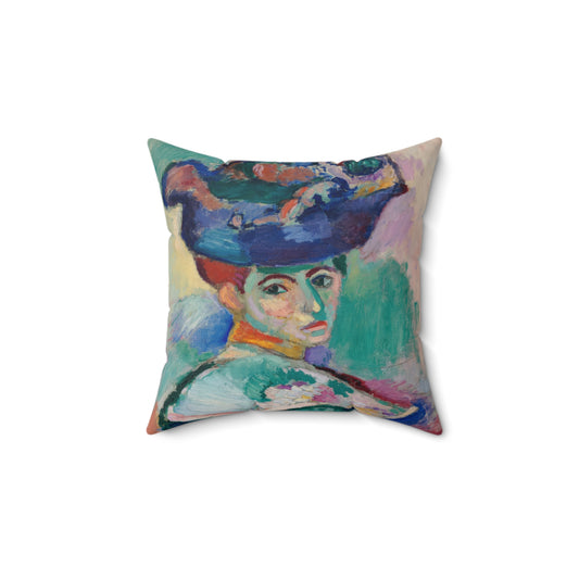 Matisse, Henri - Woman with a Hat (1905) - Suede Square Pillow