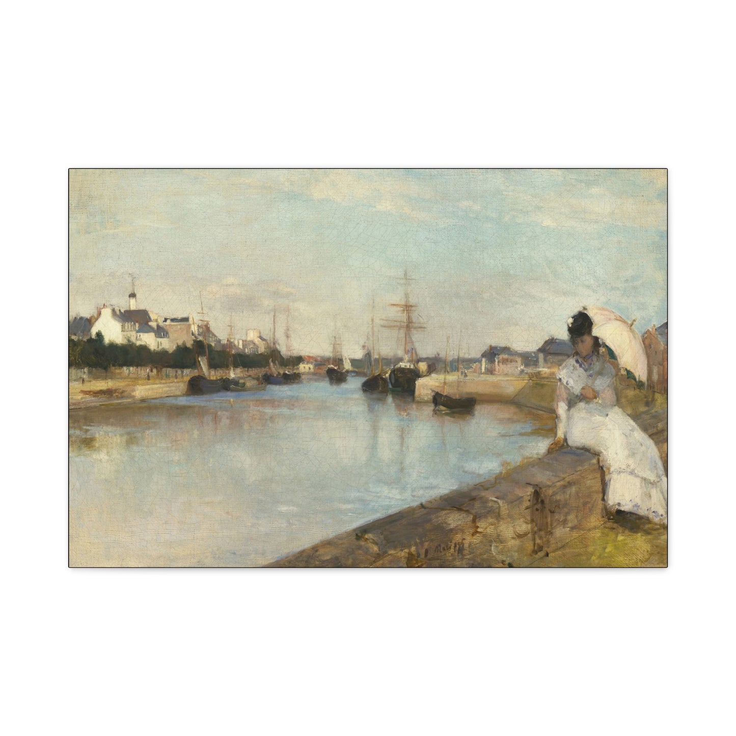 Morisot, Berthe - The Harbor at Lorient (1869) - Canvas Block, unframed