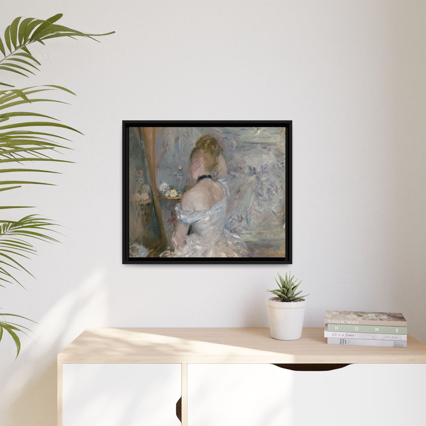 Morisot, Berthe - Woman at Her Toilette (1880) - Matte Canvas, Framed