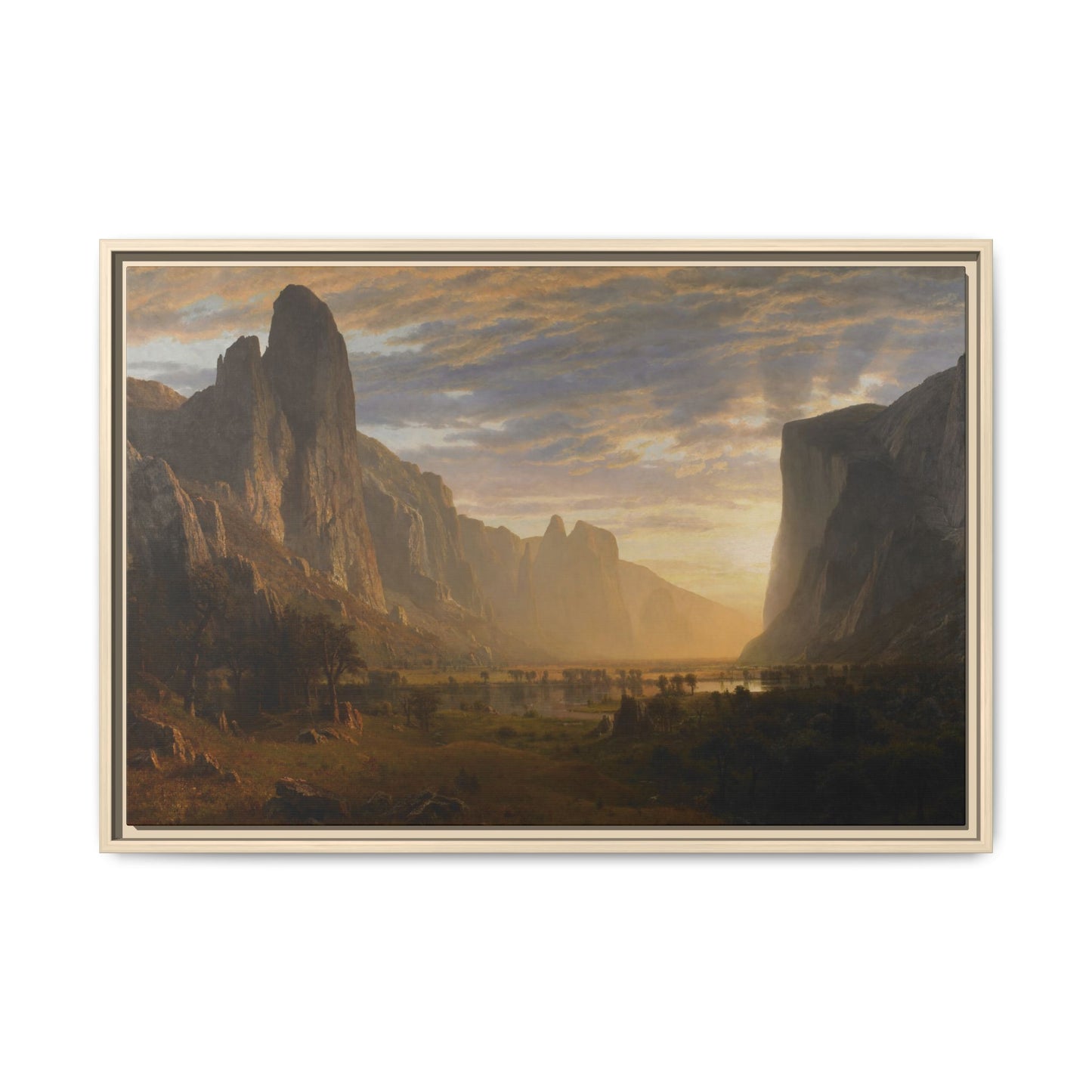 Bierstadt, Albert - Looking Down Yosemite Valley (1865) - Matte Canvas, Framed
