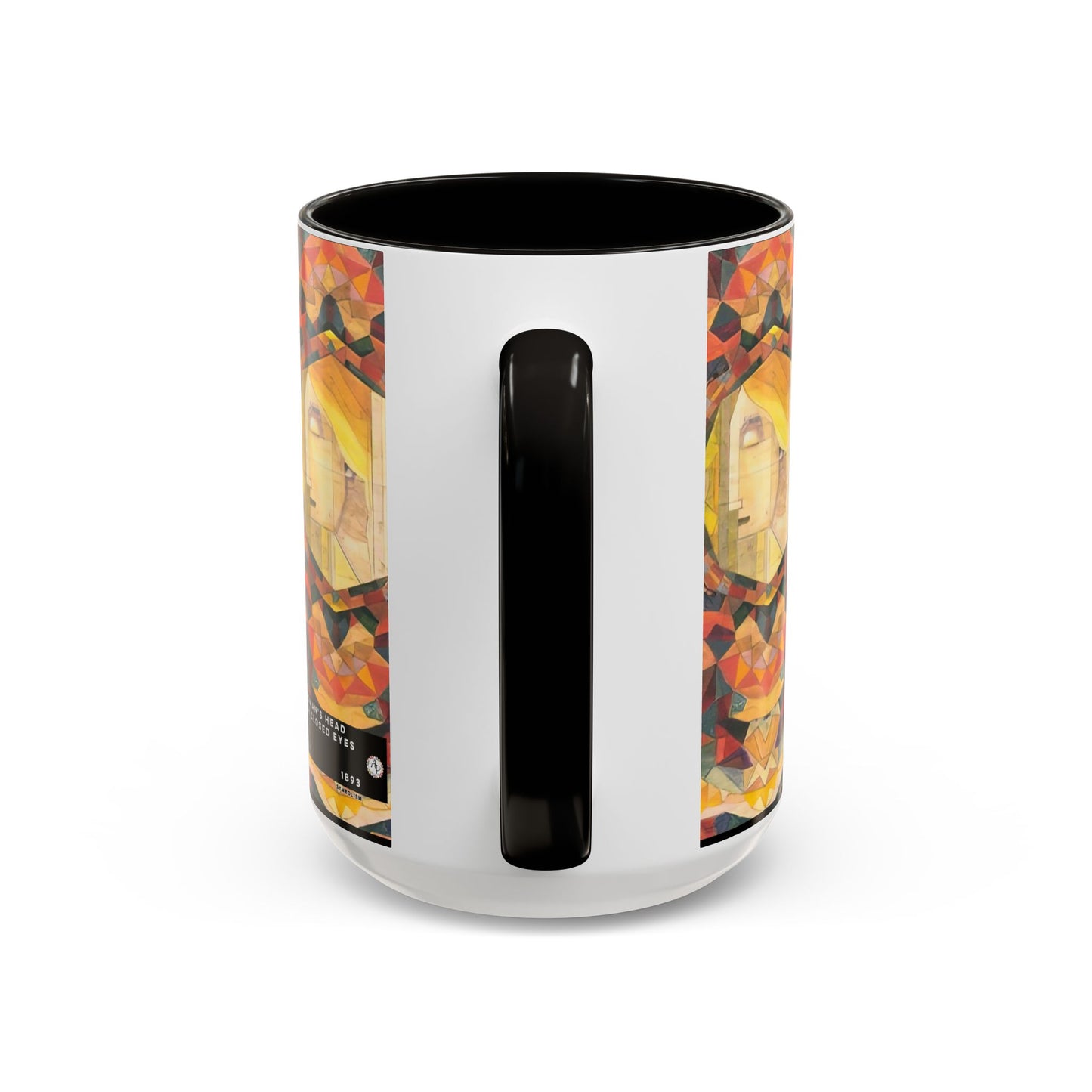 Filiger, Charles - Woman’s Head with Closed Eyes (1893) - Colorful Accent Mugs