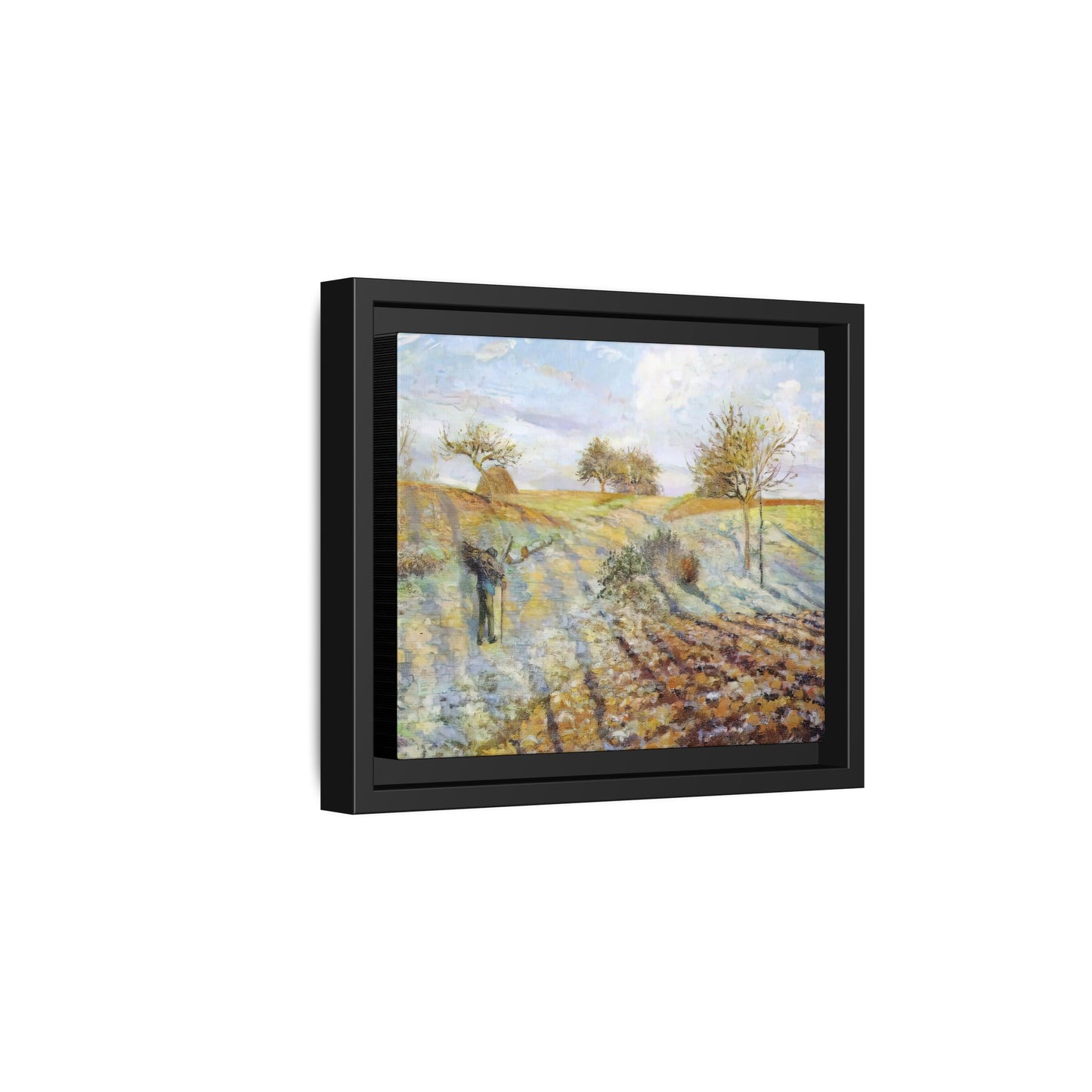Pissarro, Camille - Hoarfrost (1873) - Matte Canvas, Framed