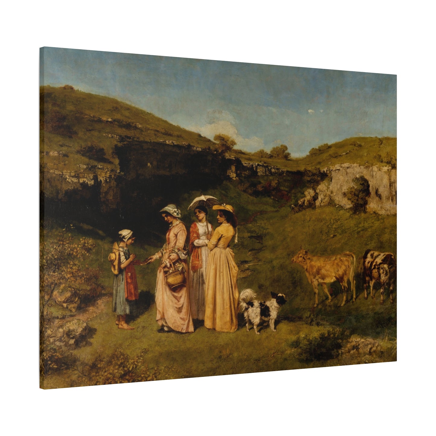Courbet, Gustave - Young Ladies of the Village (1851) - Canvas Block, unframed