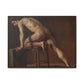Courbet, Gustave - Study of a Nude Man (1840) - Matte Canvas, Framed