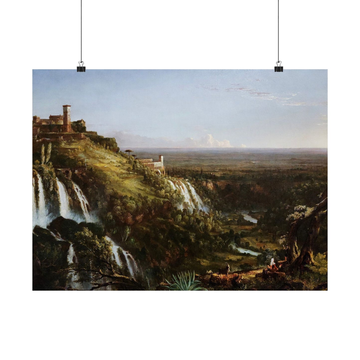 Cole. Thomas - Cascatelli, Tivoli, Looking Towards Rome (1832) - Satin Posters