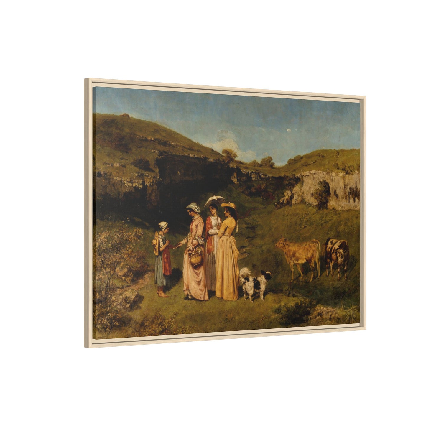 Courbet, Gustave - Young Ladies of the Village (1851) - Matte Canvas, Framed