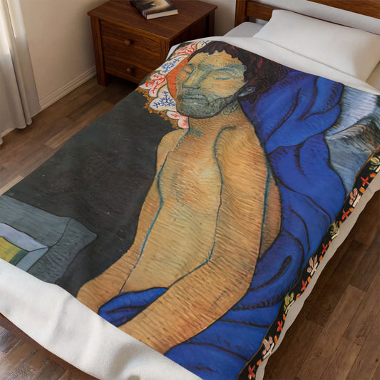 Filiger, Charles - The Recumbent Christ (1895) - Velveteen Plush Blanket