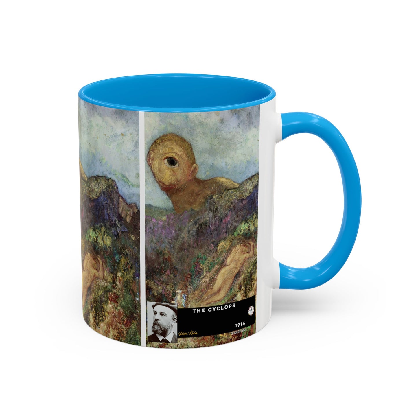 Redon, Odilon - The Cyclops (1914) - Colorful Accent Mugs