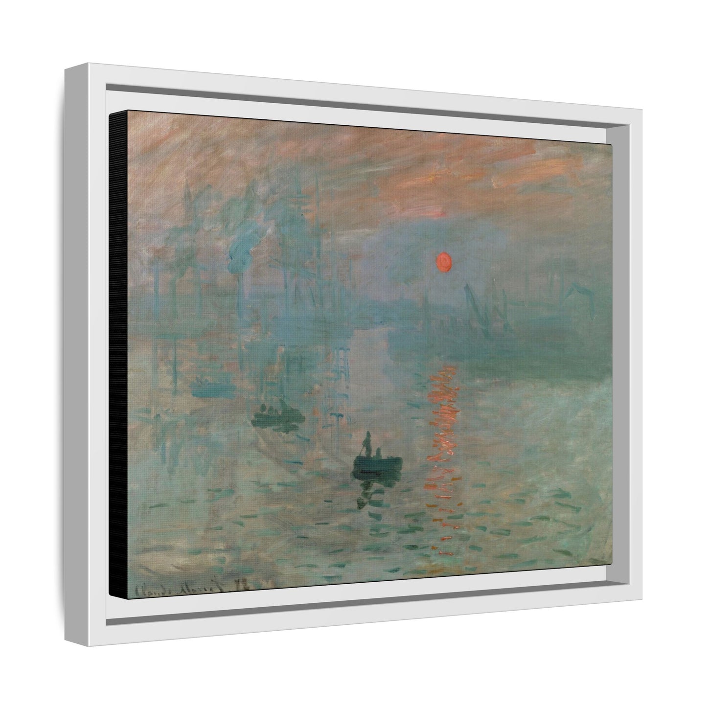 Monet, Claude - Impression, Sunrise (1872) - Matte Canvas, Framed