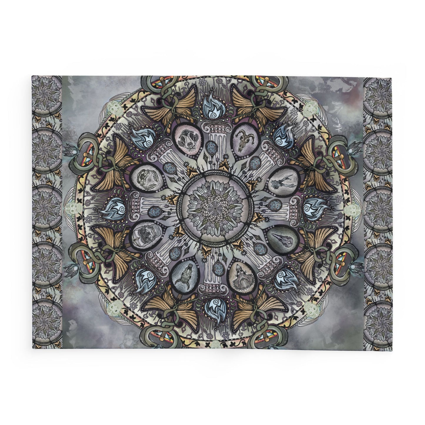 Pacio, Adam - Memento Mori Mandala - Arctic Fleece Blanket