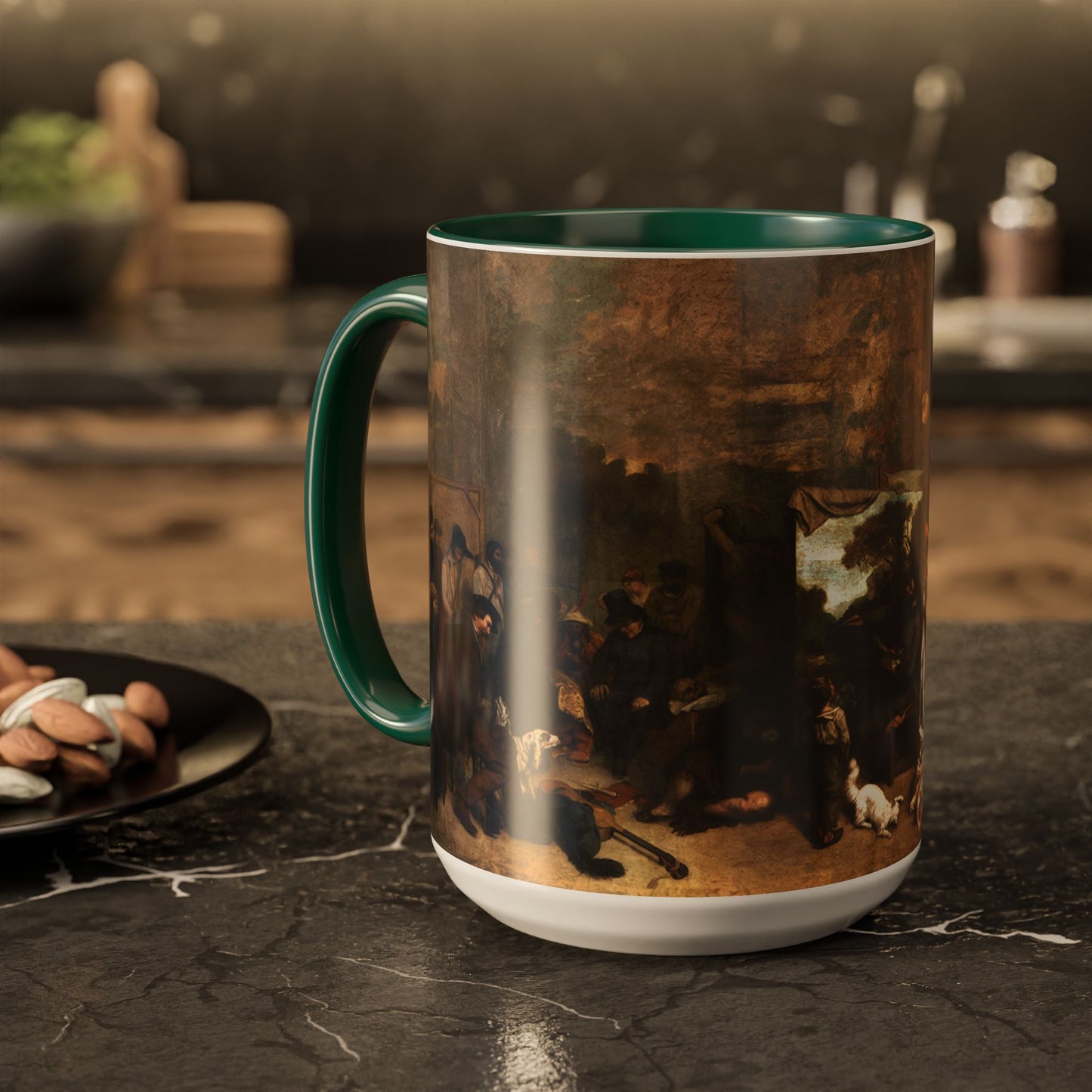 Courbet, Gustave - The Painter’s Studio (1855) - Colorful Accent Mugs