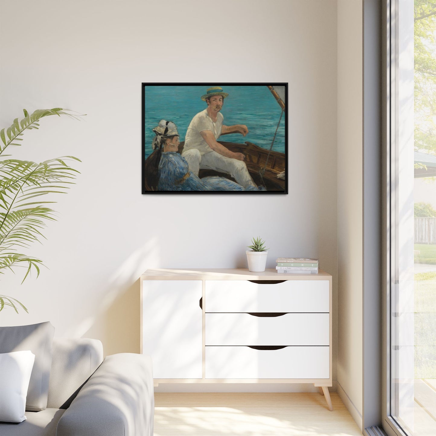 Manet, Édouard - Boating (1874) - Matte Canvas, Framed