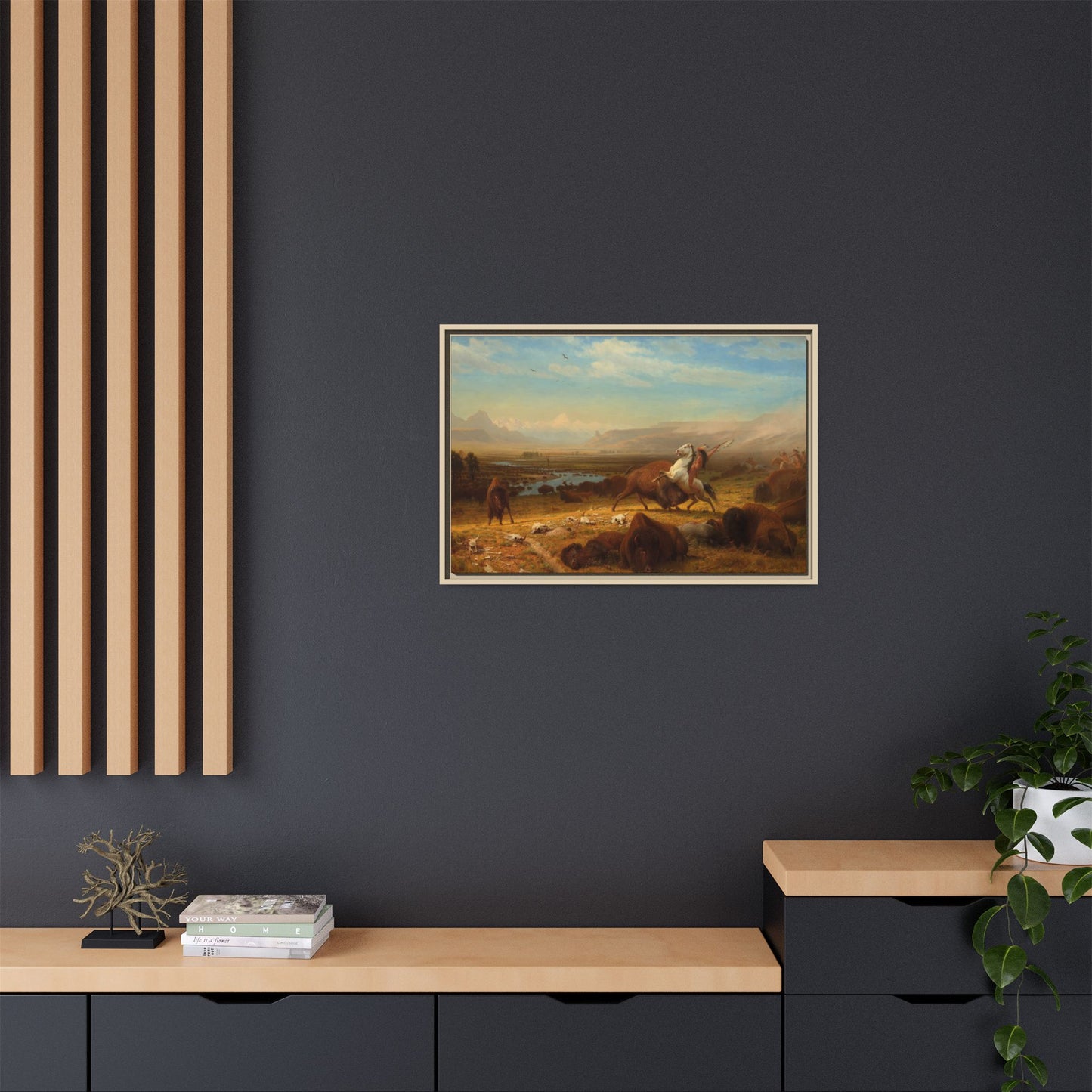 Bierstadt, Albert - The Last of the Buffalo  (1888) - Matte Canvas, Framed