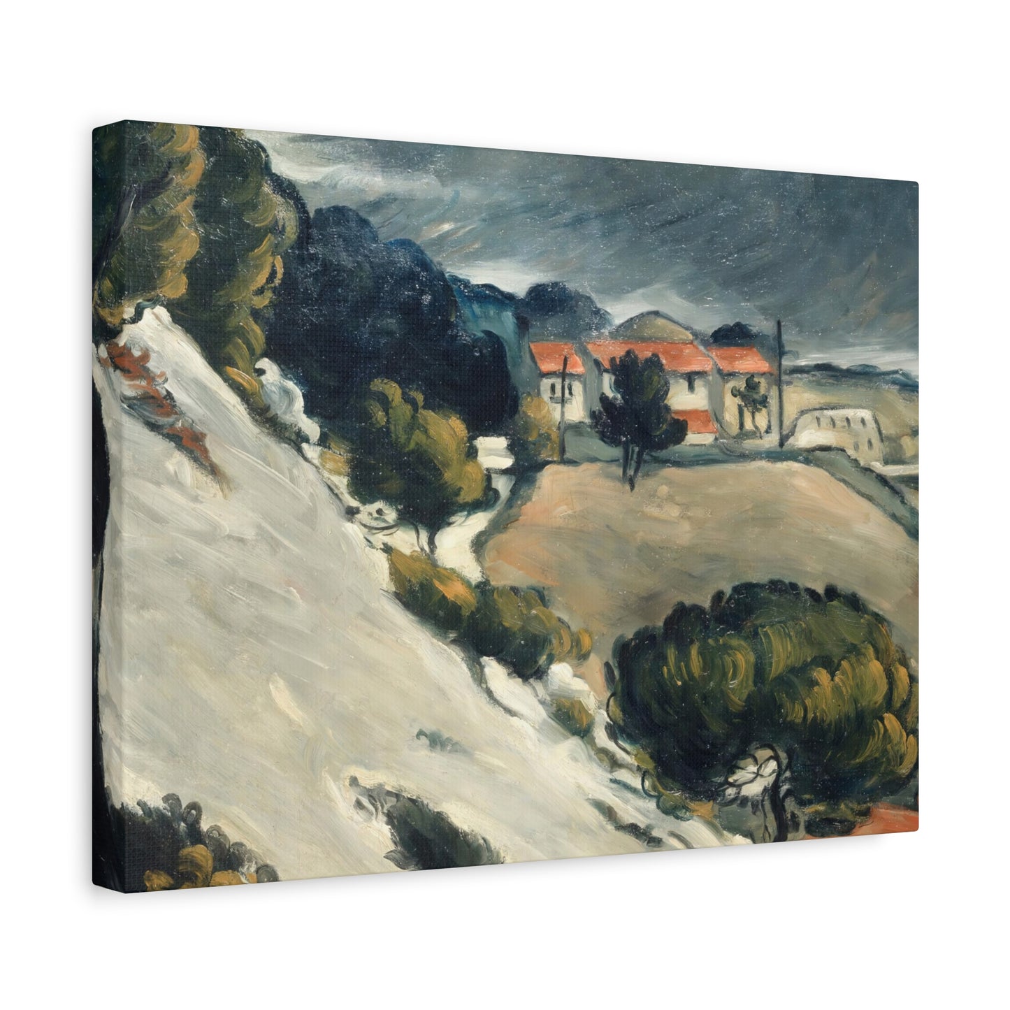 Cézanne, Paul - L’Estaque, Melting Snow (1870) - Canvas Block, unframed