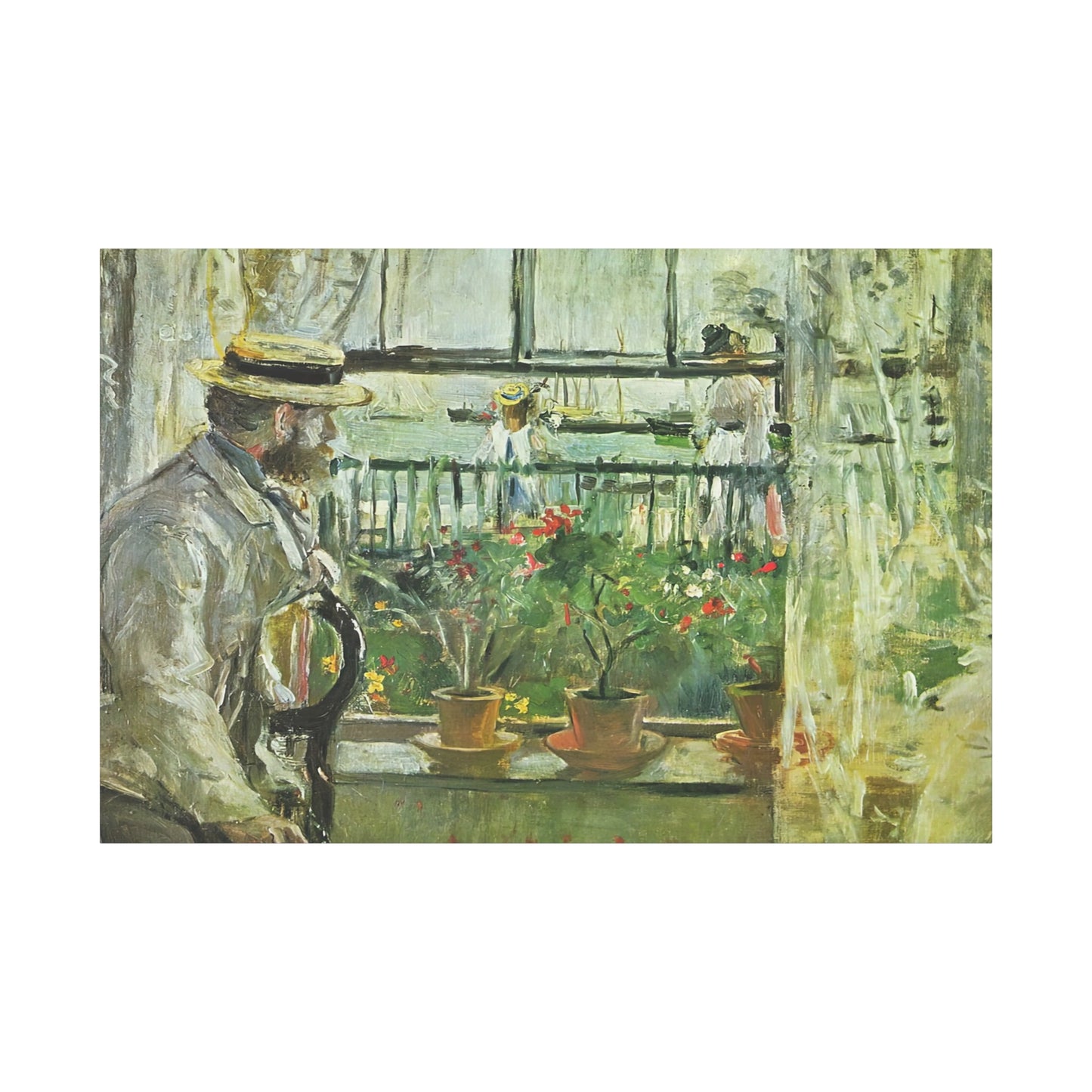Morisot, Berthe - Eugene Manet on the Isle of Wight (1875) - Canvas Block, unframed