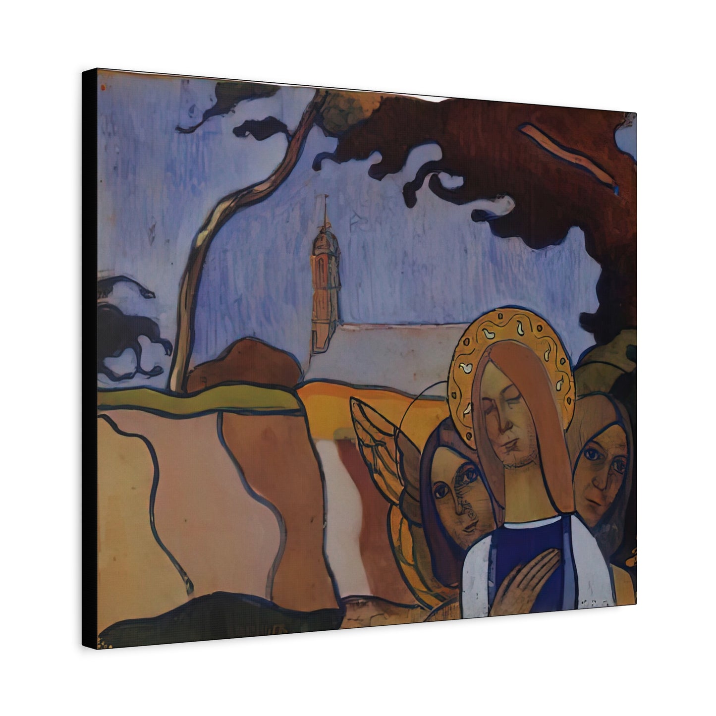 Filiger, Charles - Virgin and Two Angels (1895) - Canvas Block, unframed