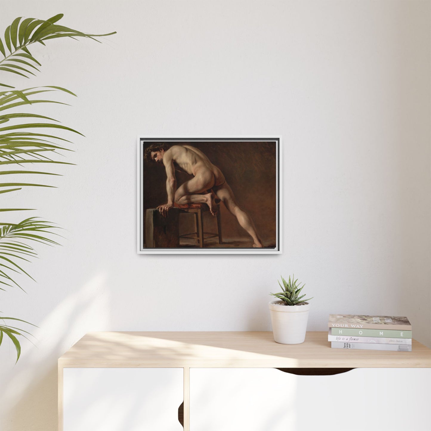 Courbet, Gustave - Study of a Nude Man (1840) - Matte Canvas, Framed