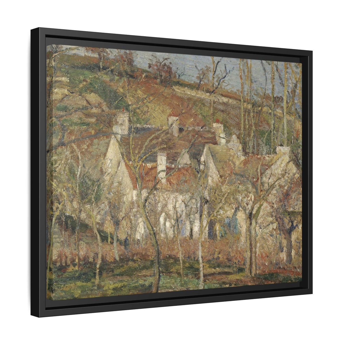 Pissarro, Camille - Red Roofs, Corner of a Village in Winter (1877) - Matte Canvas, Framed