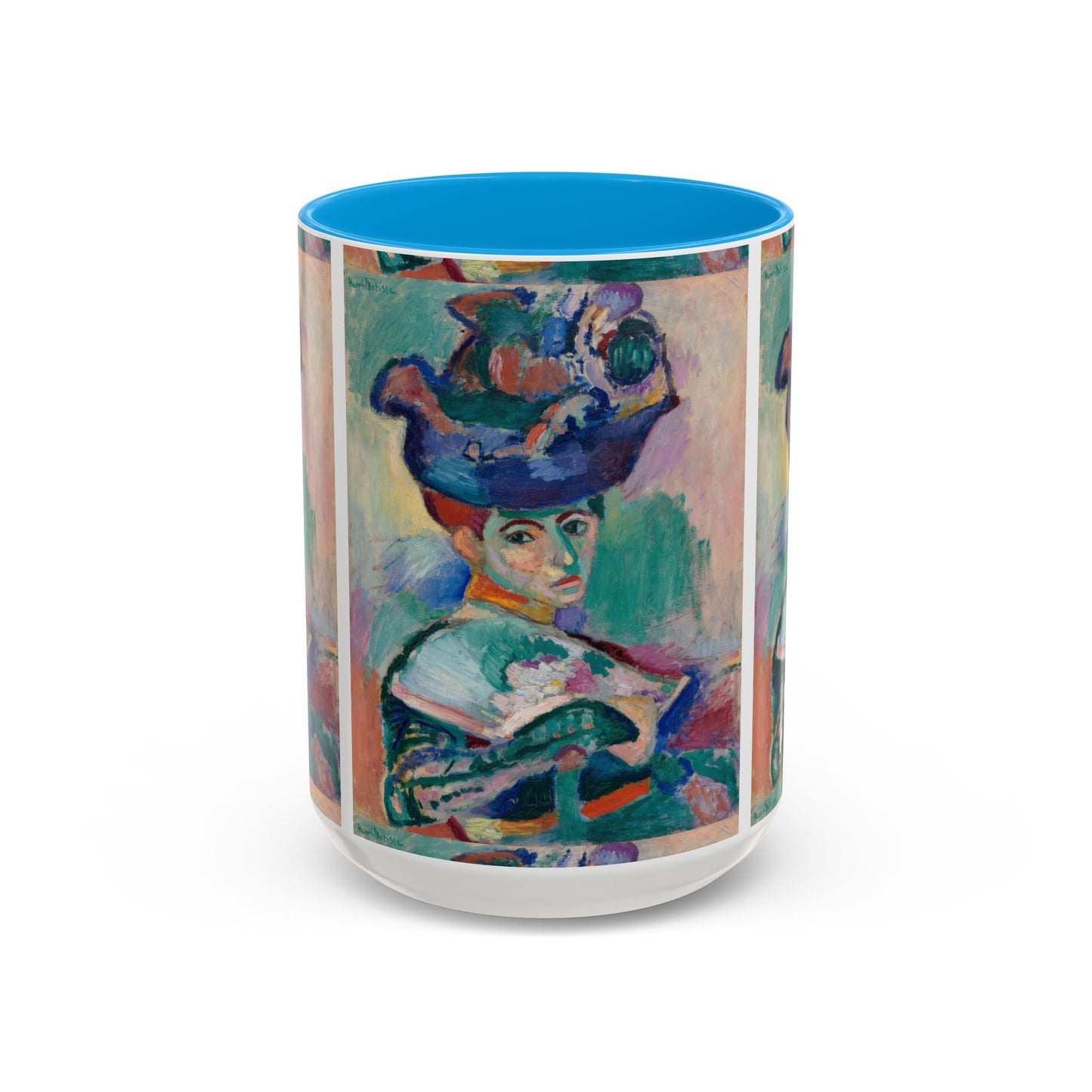 Matisse, Henri - Woman with a Hat (1905) - Colorful Accent Mugs