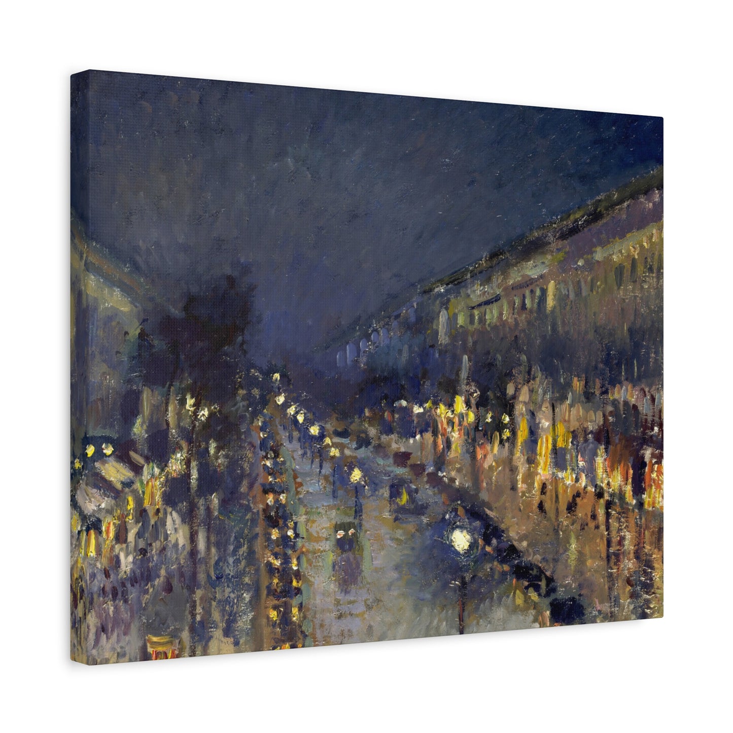 Pissarro, Camille - The Boulevard Montmartre At Night (1897) - Canvas Block, unframed
