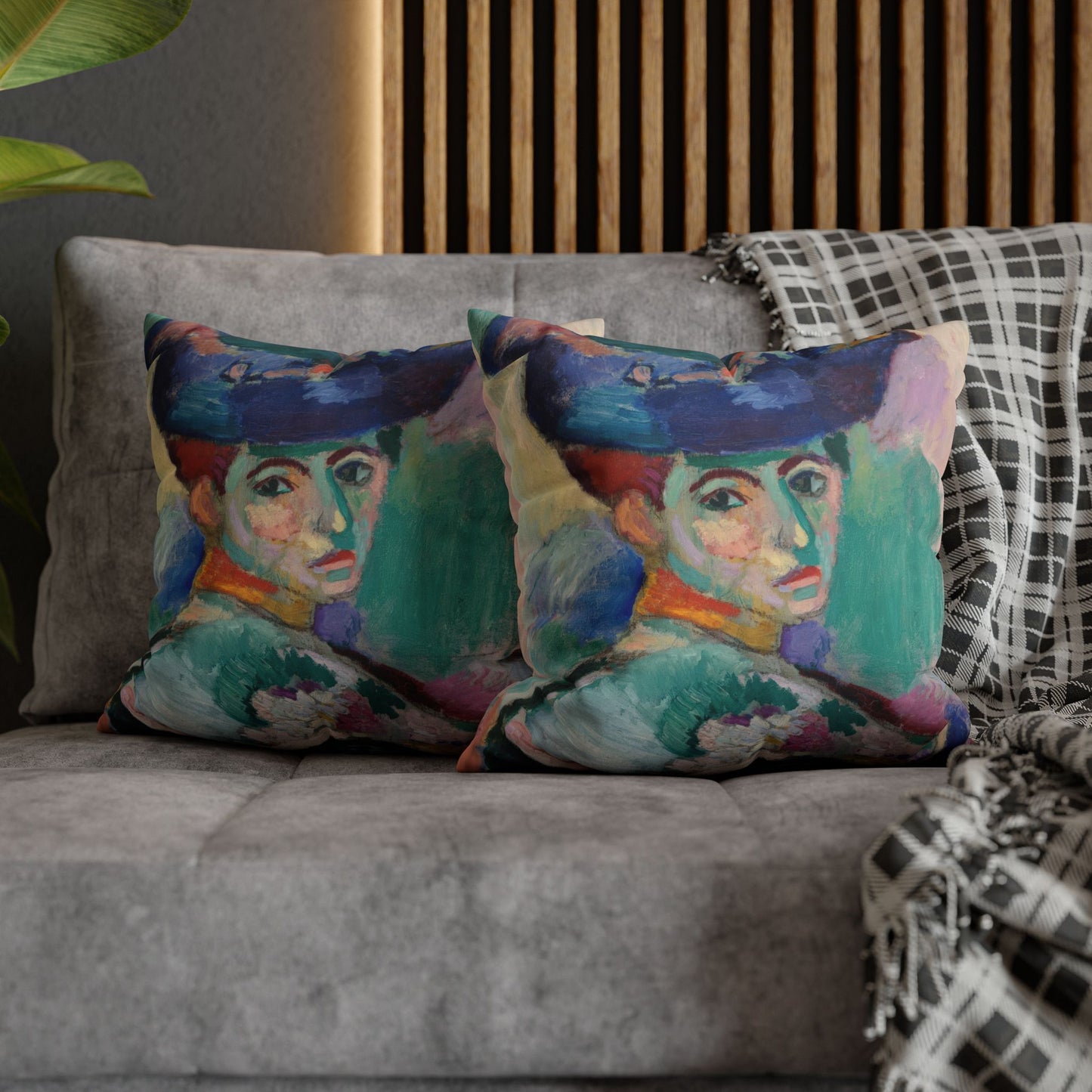 Matisse, Henri - Woman with a Hat (1905) - Suede Square Pillowcase