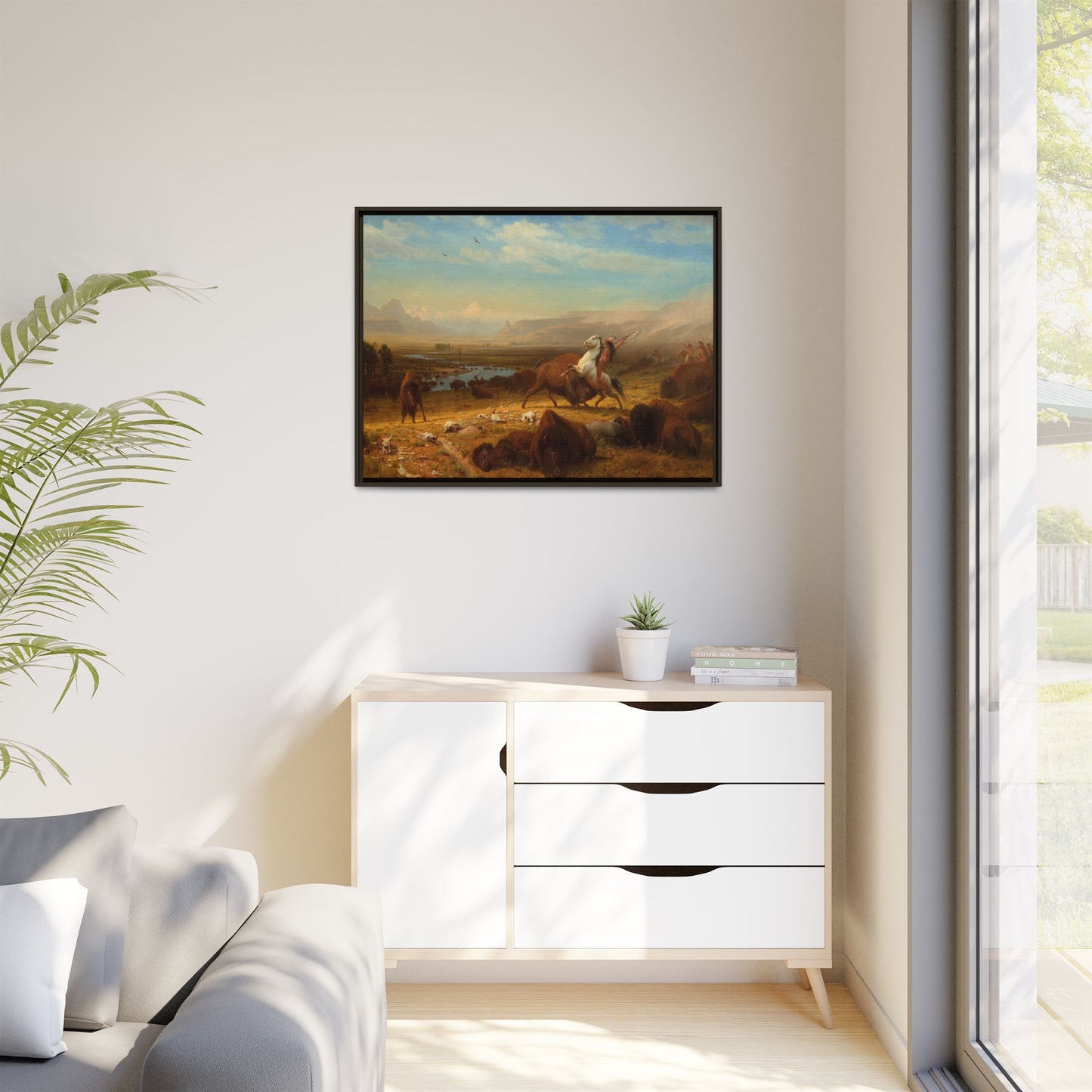 Bierstadt, Albert - The Last of the Buffalo  (1888) - Matte Canvas, Framed