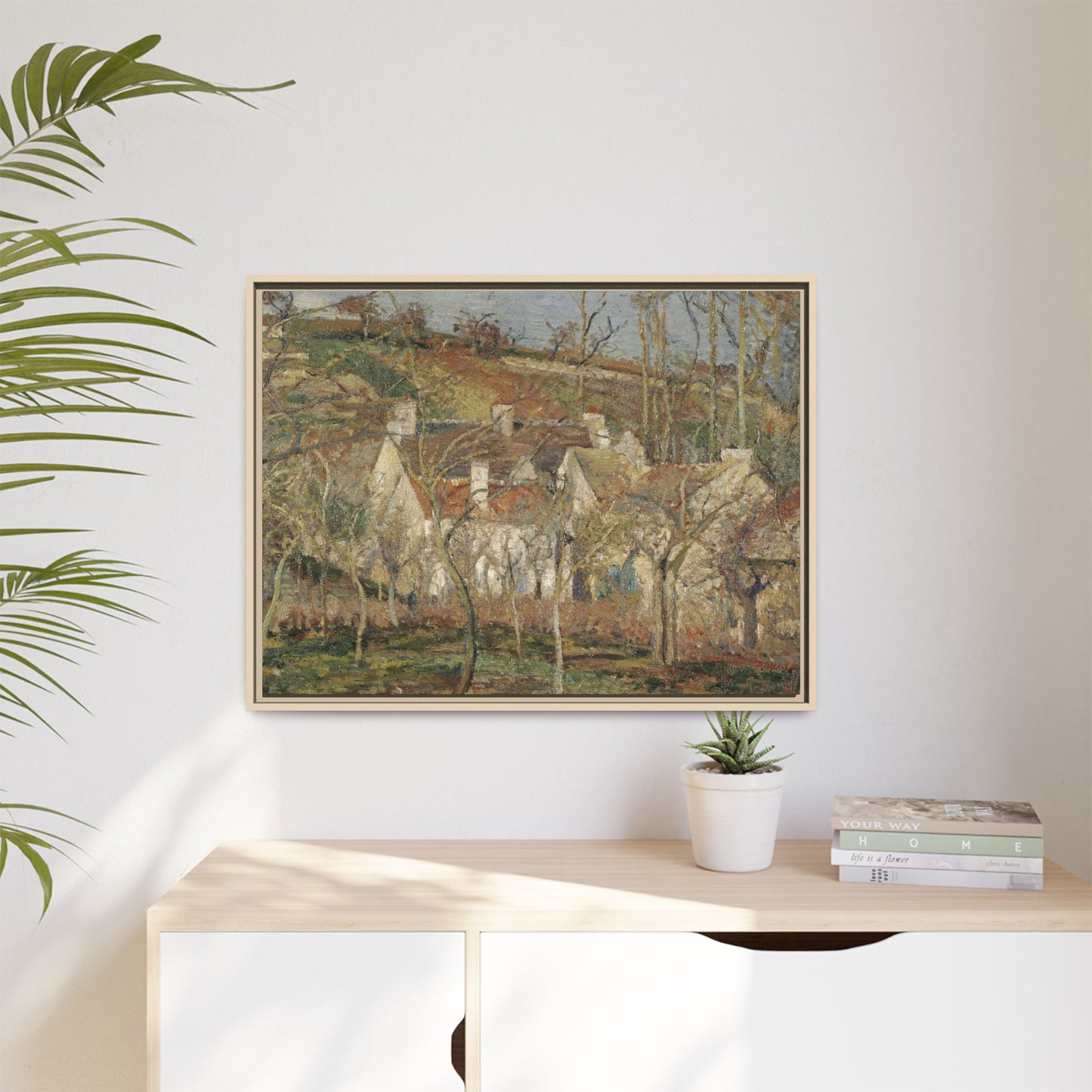 Pissarro, Camille - Red Roofs, Corner of a Village in Winter (1877) - Matte Canvas, Framed
