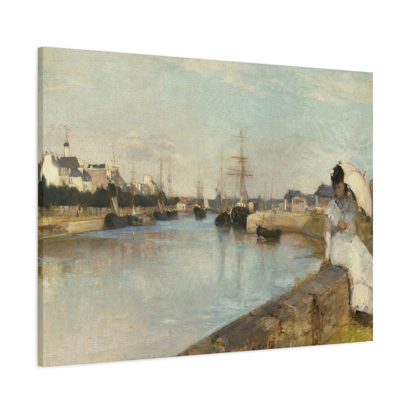 Morisot, Berthe - The Harbor at Lorient (1869) - Canvas Block, unframed