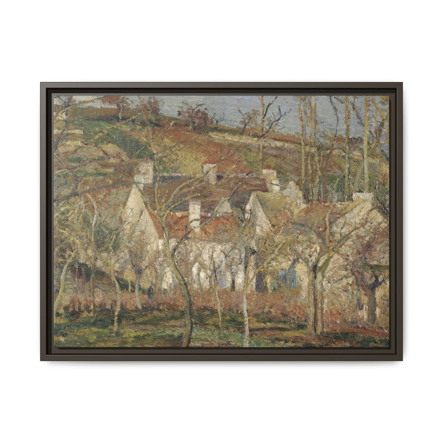 Pissarro, Camille - Red Roofs, Corner of a Village in Winter (1877) - Matte Canvas, Framed