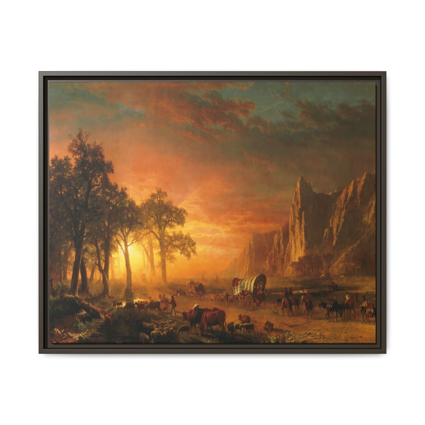 Bierstadt, Albert - Emigrants Crossing the Plains (1867) - Matte Canvas, Framed