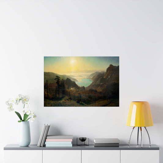 Bierstadt, Albert - Donner Lake from the Summit (1873) - Satin Posters