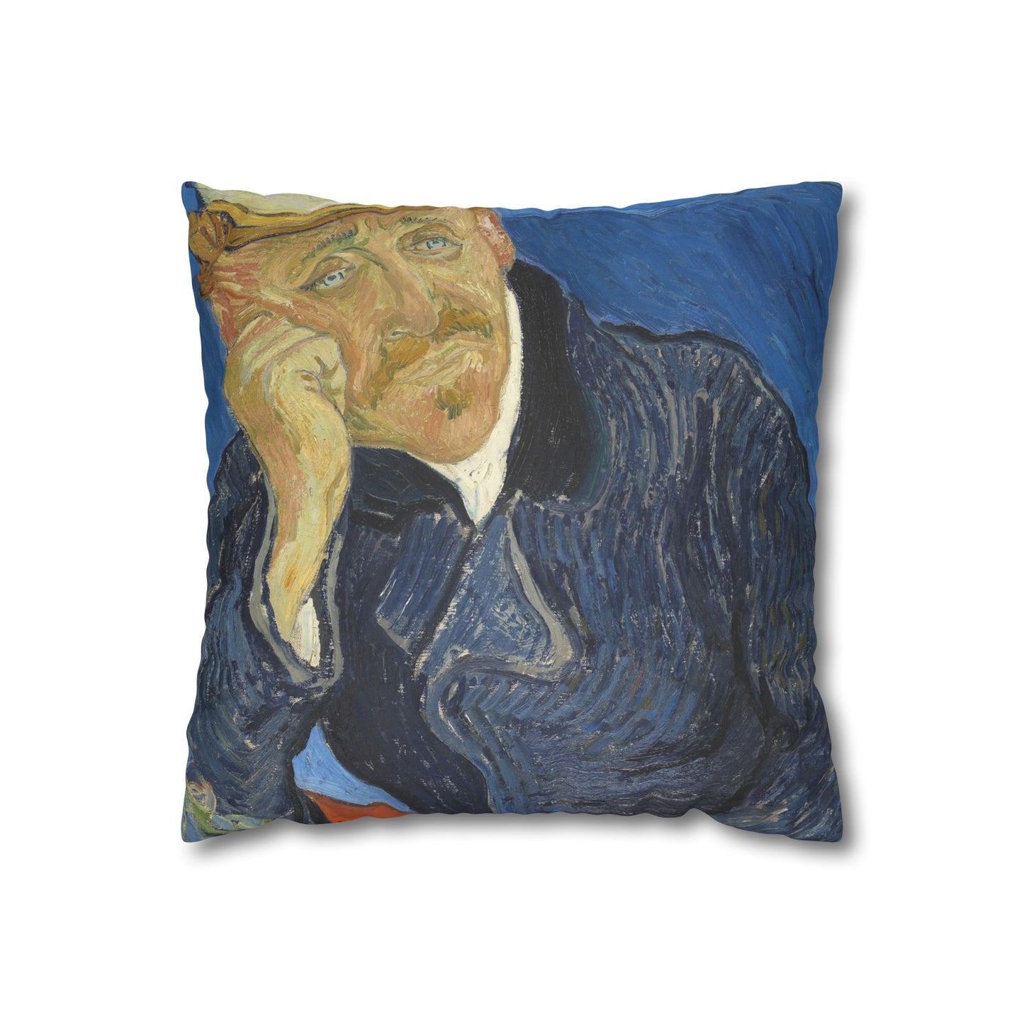 Van Gogh, Vincent - Portrait of Dr. Paul Gachet (1890) - Suede Square Pillowcase