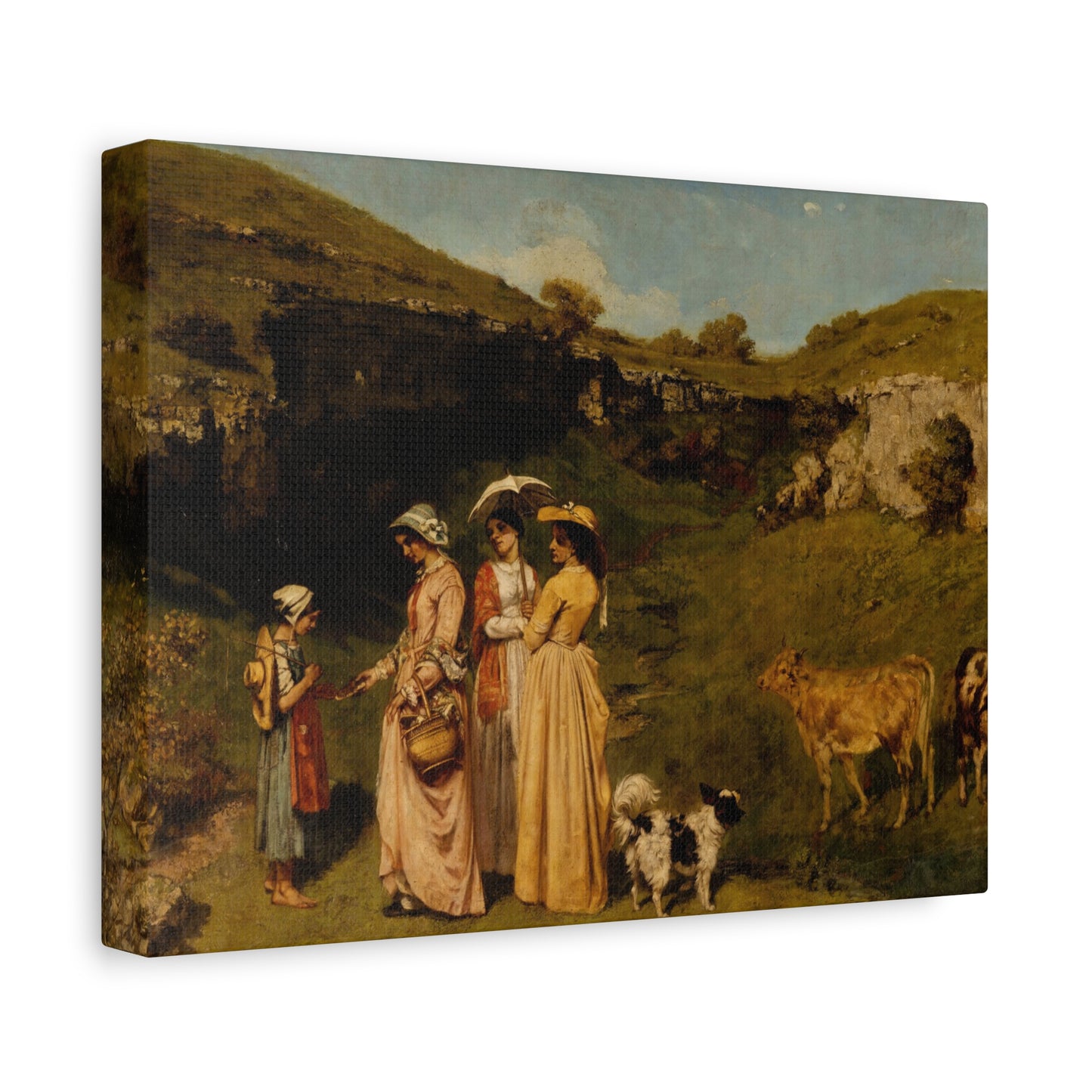 Courbet, Gustave - Young Ladies of the Village (1851) - Canvas Block, unframed