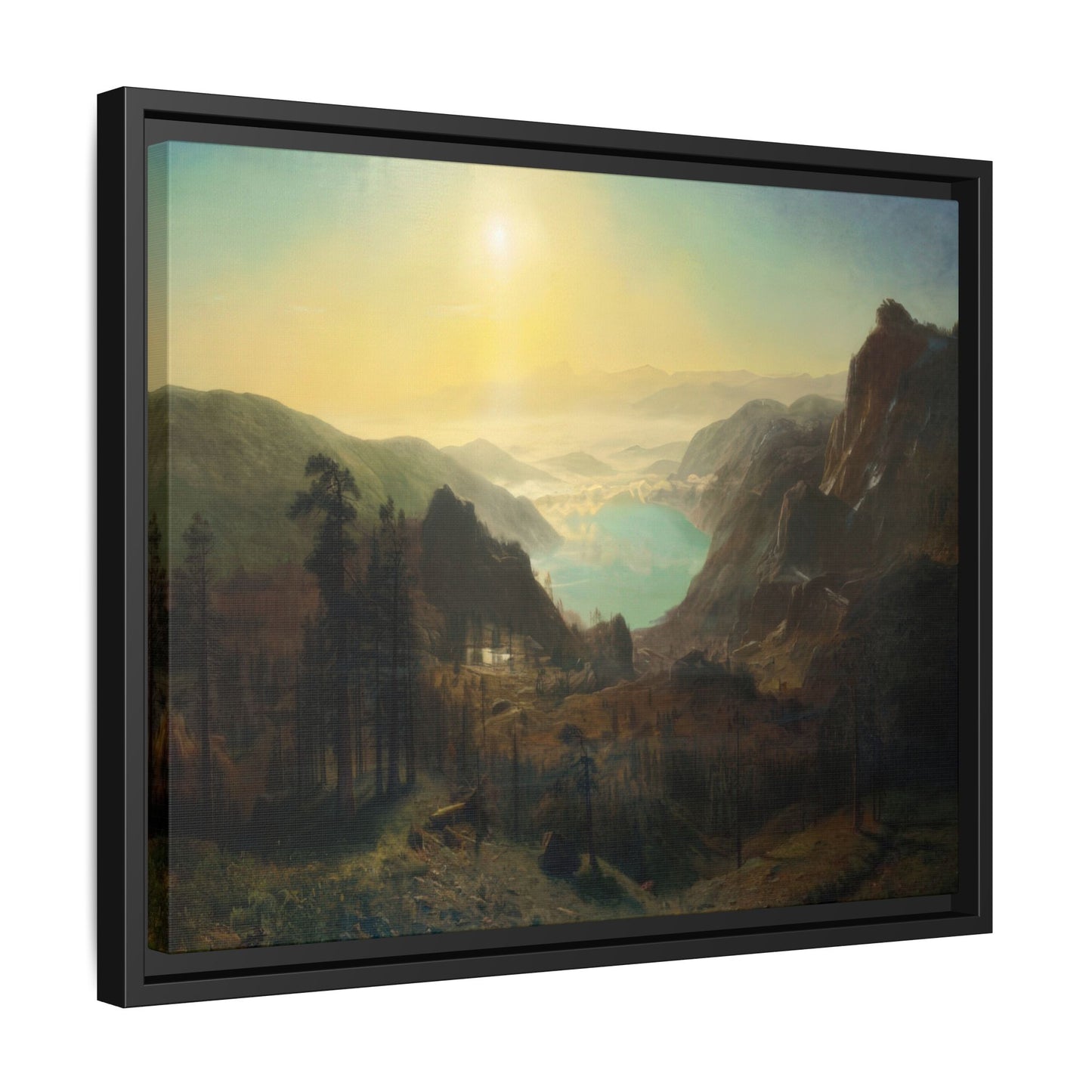 Bierstadt, Albert - Donner Lake from the Summit (1873) - Matte Canvas, Framed