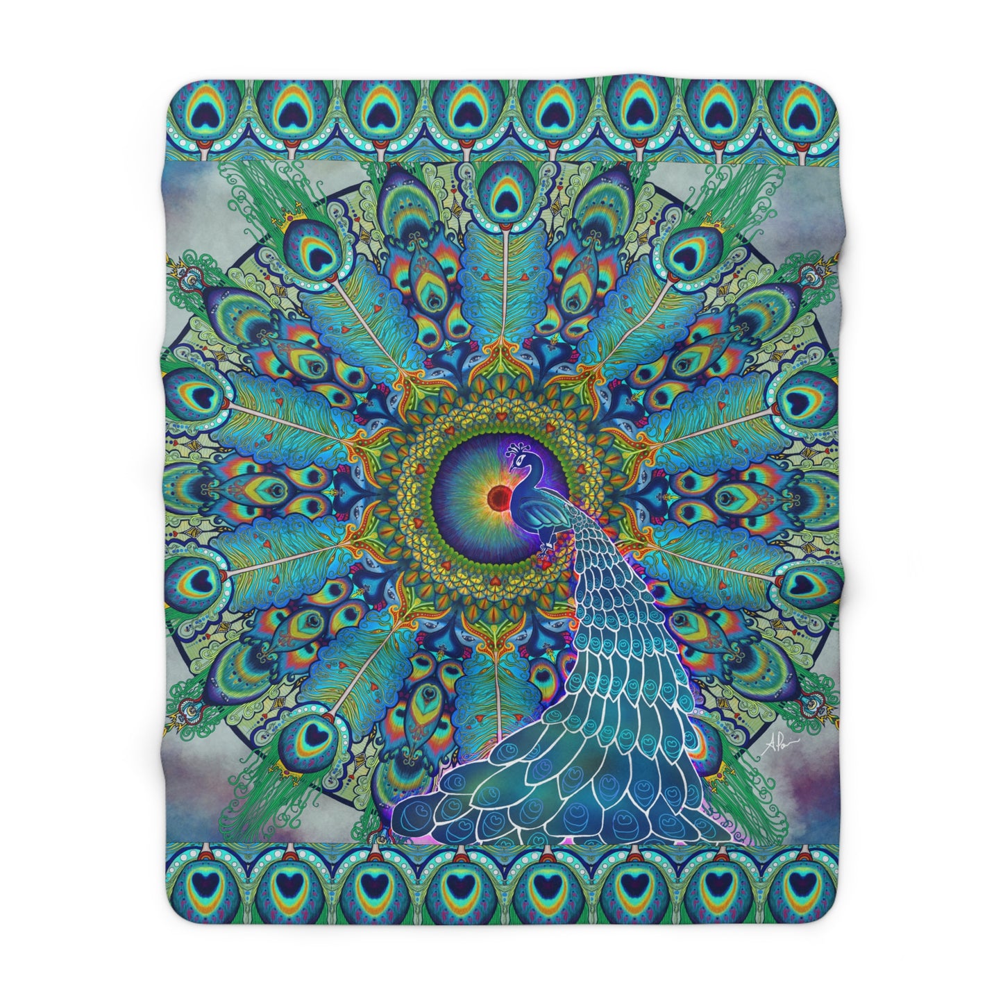 Melek Taus Mandala - Sherpa Fleece Blanket