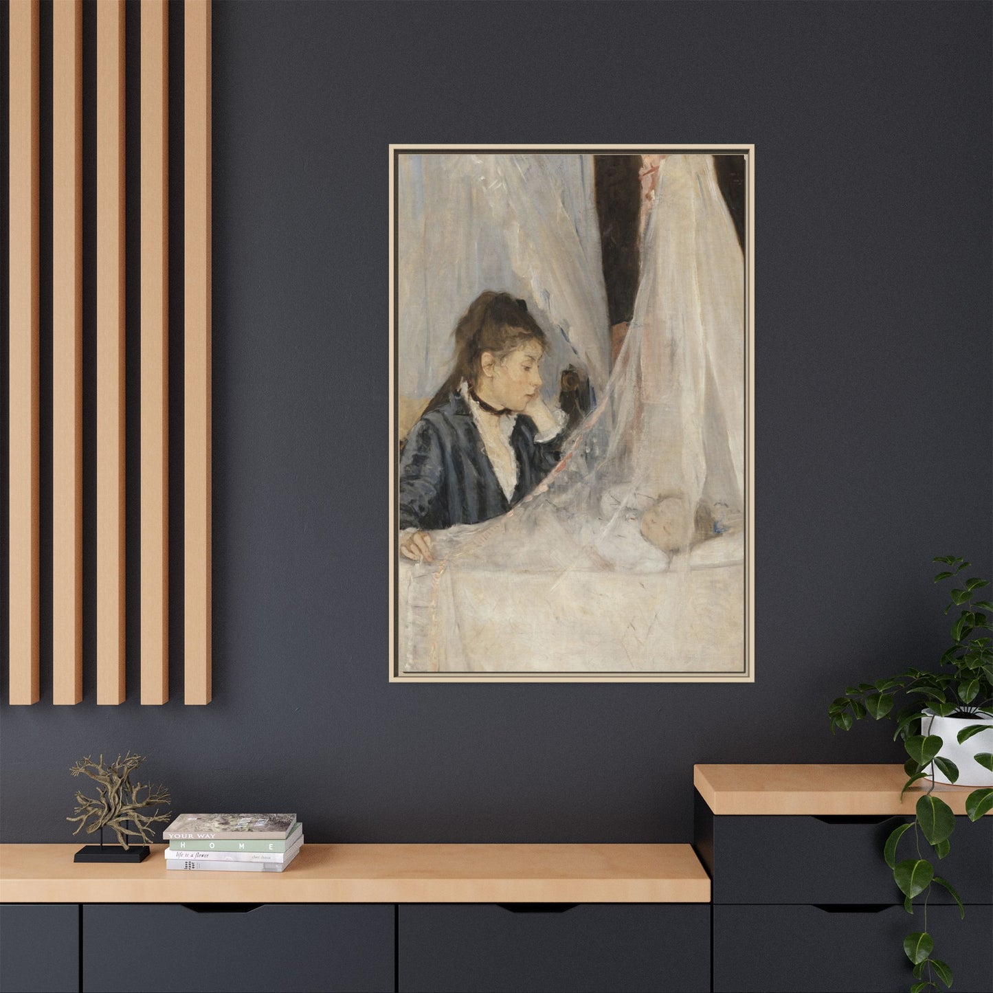Morisot, Berthe - The Cradle (1872) - Matte Canvas, Framed