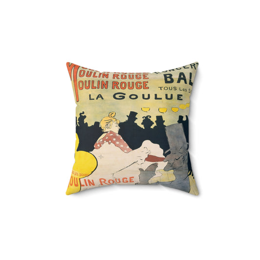 Toulouse-Lautrec, Henri - Moulin Rouge - La Goulue (1891) - Suede Square Pillow