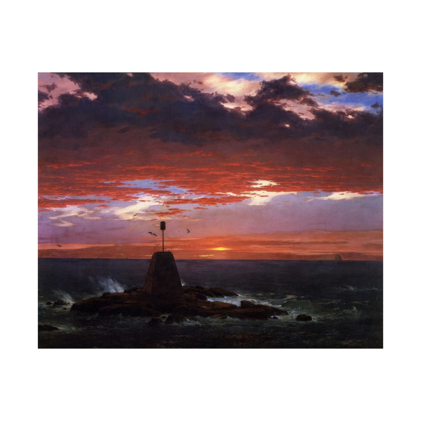 Church, Frederic Edwin - Beacon, off Mount Desert Island  (1850) - Satin Posters