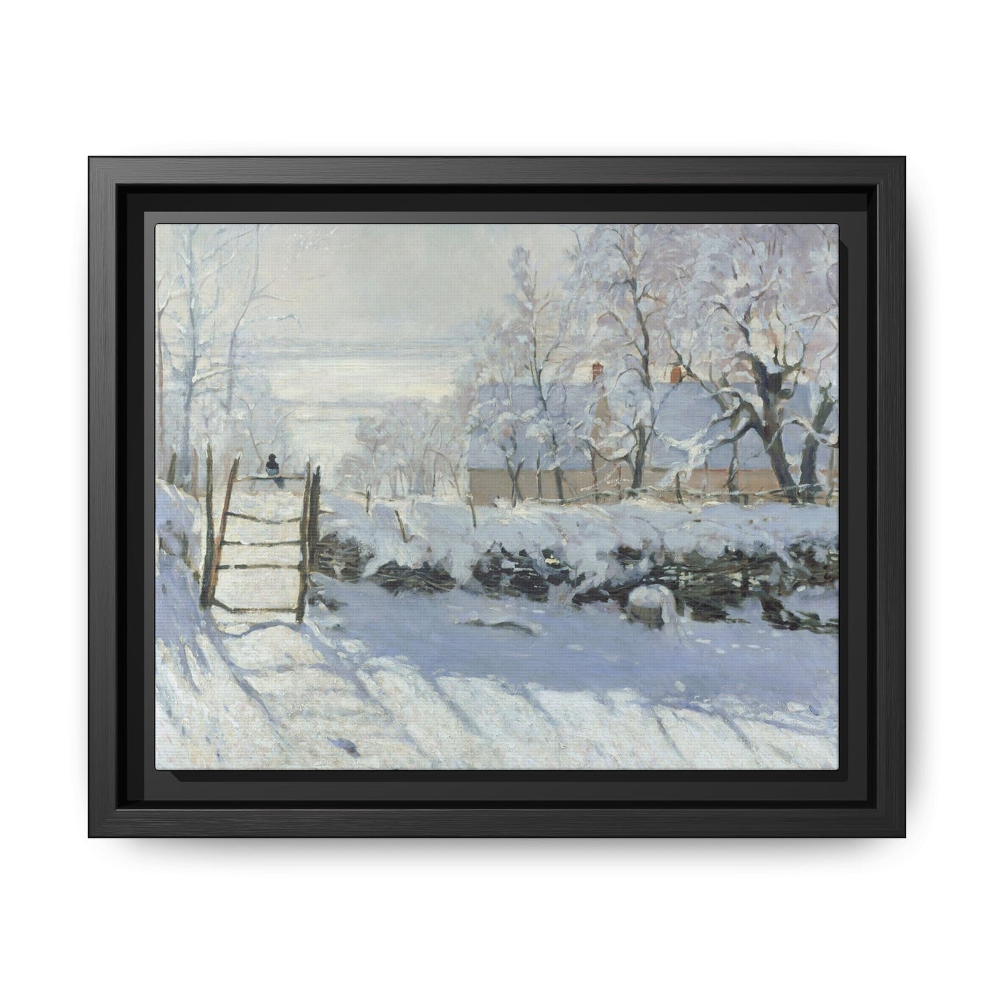 Monet, Claude - The Magpie (1868) - Matte Canvas, Framed
