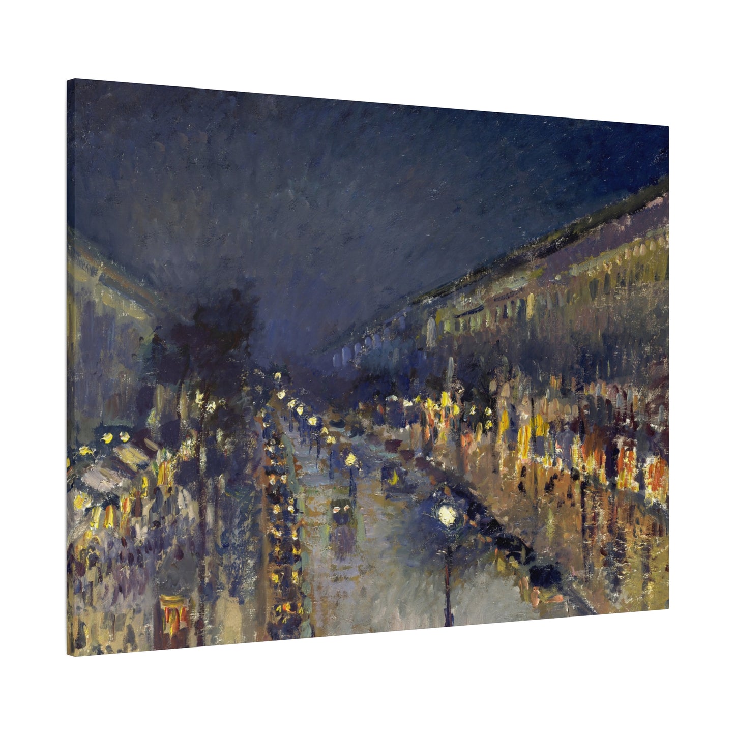 Pissarro, Camille - The Boulevard Montmartre At Night (1897) - Canvas Block, unframed