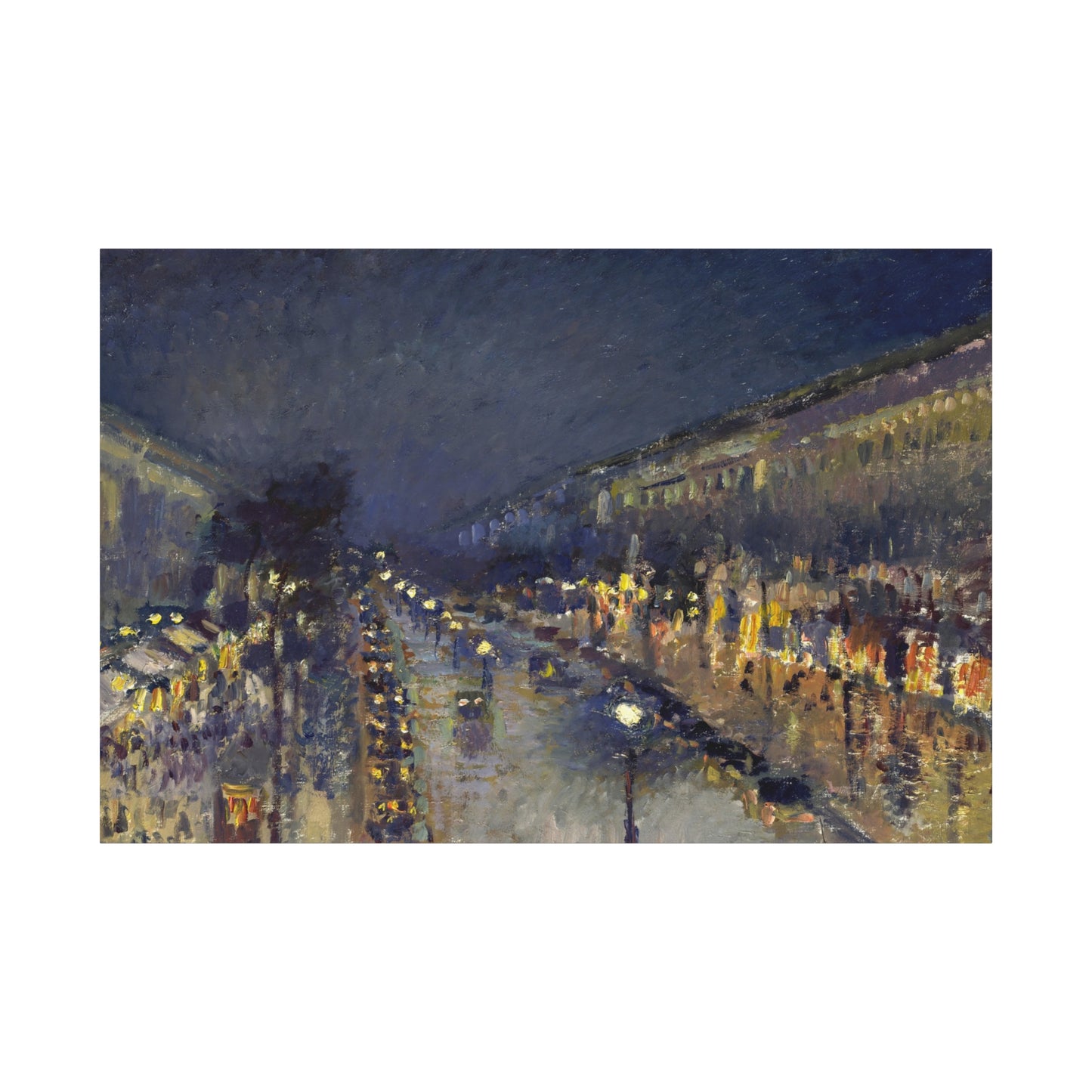 Pissarro, Camille - The Boulevard Montmartre At Night (1897) - Canvas Block, unframed