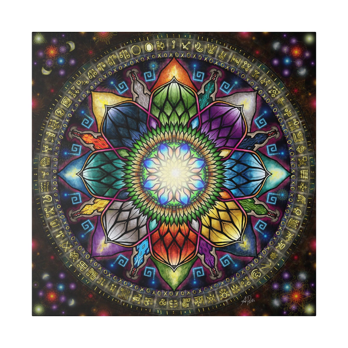 Mystic Jewel Mandala - Canvas Block